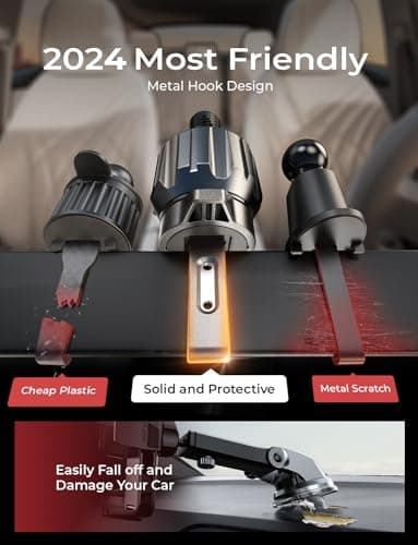 LISEN for iPhone 17 Mount for Car Vent [Never Blocking] 360 Rotatable Car Phone Holder Air Vent Clip Hands Free Cellphone Car Mount for iPhone 17 Pro Max Plus 17 pro max 16 15 Samsung Android, Black - Image 3