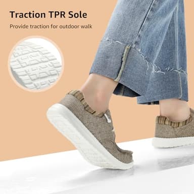 STQ Slip on Shoes Women Casual Arch Support Sneakers Comfortable Orthopedic Loafers for Foot Pain Relief Taupe US 8 - Image 7