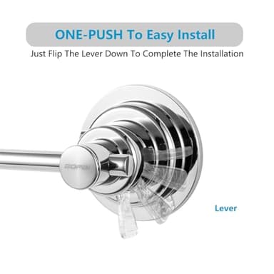 BOPai Extendable Suction Cup Towel Bar 17-28.5", Removeable Shower Door Mat Rod, Chrome - Image 3