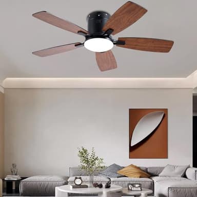 Ayaoty Ceiling Fans with Lights, 42 inch Low Profile Ceiling Fan with Light and Remote Control, Flush Mount, LED Dimmable DC Reversible Modern Ceiling Fan for Bedroom - Image 7