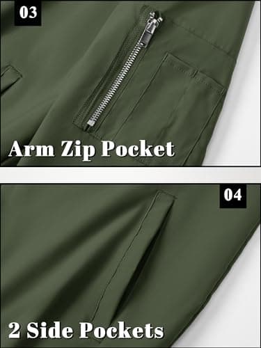 TACVASEN Jackets for Men Bomber Coat Army Green Light Jackets Fashion Men's Windbreaker Mens Varsity Jacket Men Casual Jacket Full Zip Up Coat - Image 6