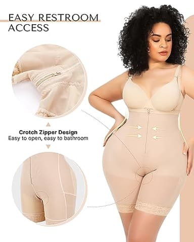 SHAPELLX Fajas Colombianas Shapewear Tummy Control Waist Trimmer Hourglass Plus Girdle Body Shaper for Wedding Dress L - Image 3
