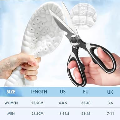 2 Pairs Cloud Insoles - 4D Cloud Technology Insole - Super Soft Comfort Insoles, U-Shape Memory Foam Insoles, Trim to Fit Inserts (Black, Men: 8-11.5) - Image 7