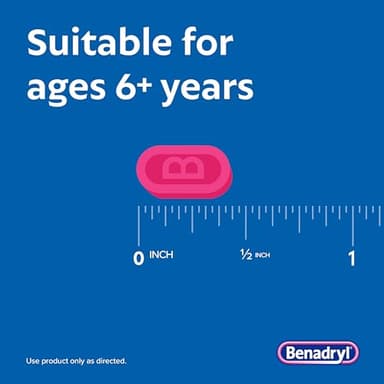 Benadryl Ultratabs Allergy Medicine, 25 mg Diphenhydramine HCl Antihistamine Tablets For Cold & Allergy Relief of Symptoms Like Sneezing, Runny Nose, Itchy Eyes & Throat, Hay Fever, 100 Count Tablets - Image 5