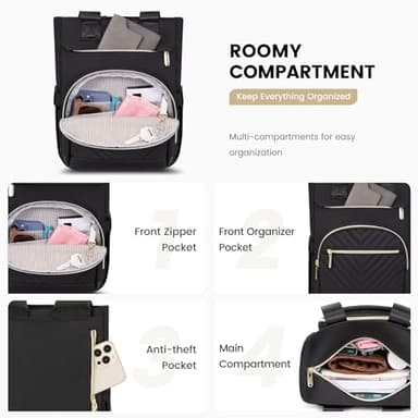 LOVEVOOK Mini Backpack Purse for Women,Waterproof Small Backpack for Women,Cute Backpack Womens Purses for Daily Work Travel,Convertible - Image 4