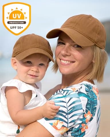 FURTALK Toddler Baseball Hat Kids Boys Girls Adjustable Washed Cotton Baseball Cap with Ponytail - Image 3