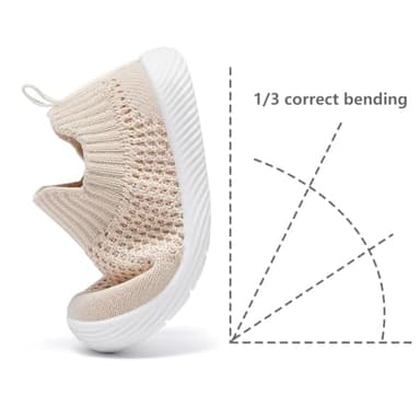 MORENDL Toddler Shoes Baby Walking Sock Shoes Non-Slip Breathable Boys & Girls Sneakers Infant Tennis Shoes Khaki 15-18Months - Image 5