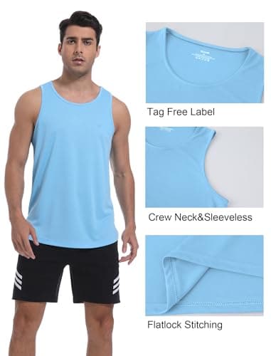 TELALEO 5 Pack Men's Workout Tank Tops Sleeveless Mesh Muscle Gym Shirt Quick Dry M - Image 4