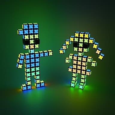 TOSY Magnet Cube 2x2 - 8 Blocks, 2 in 1 Toy: 2x2x2 Puzzle Cube and Customizable Infinity Cube, Glowing, UV Flashlight, Fidget/STEM/STEAM Magnet Tiles Birthday Gift for Kids/Teens/Adults, 4-Pack - Image 4