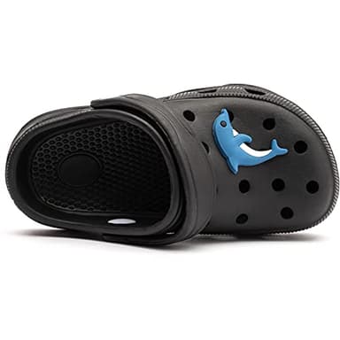 WOUEOI Kid's Girls Boys Clogs Garden Shoes Cartoon Slides Sandals Beach Slipper Children(D-Black,3 Infant) - Image 4