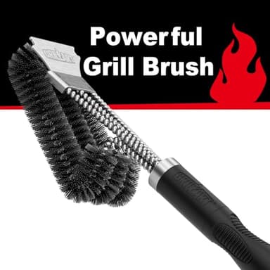 GRILLART Grill Brush and Scraper, Extra Strong BBQ Cleaner Accessories, Safe Wire Bristles Barbecue Triple Scrubbers Cleaning Brush for Gas/Charcoal Grilling Grates, Wizard Tool BR-8115 - Image 4