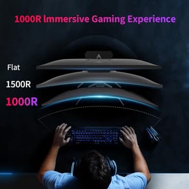 KTC 32Inch 240Hz Curved Gaming Monitor, 1000R VA, QHD(2560x1440p), 4000:1 Contrast, Support FreeSync GSync, HDMI2.0(144hz)/DP1.4(240hz)/Earphone, Tilt, Xbox PS5 Switch, 2K Computer Monitor for Gamer - Image 3