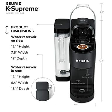 Keurig K-Supreme Single Serve K-Cup Pod Coffee Maker, MultiStream Technology, 4 Brew Sizes, 66oz Dual-Position Removable Reservoir, Black - Image 9