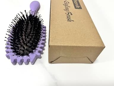 Curly Defining Brush, Curly Hair Styling Brushes Detangler Soft Bristle Hair Brush 1-Pack (Purple) - Image 10
