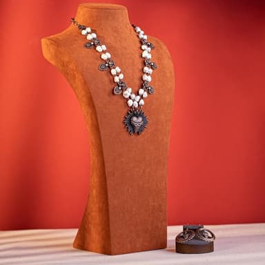 Montana West Wrangler Chunky Turquoise Carved Pendant Jewelry Set for Women Cowgirl Western Statement Necklace Earring - Image 2