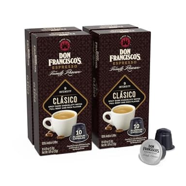 Don Francisco's Clasico Espresso Pods: 40 Recyclable Aluminum Capsules, Intensity 9 Dark Roast, Compatible with Nespresso Original Line Machines - Bold Cuban-Style with Spicy Chocolate Notes - Image 1