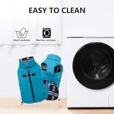 Geyecete Dog Winter Warm Coat Jacket, Windproof Snowproof, Pet Outdoor Jacket for Small to Large Dogs - Blue - XS - Image 3