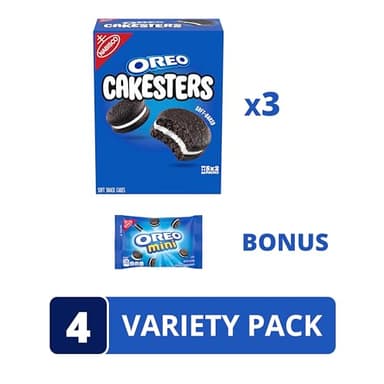 OREO Cakesters Soft Snack Cakes, 3 - 5 Count Packs (15 Total Snack Packs) + Bonus OREO Mini Cookie Snack Pack - Image 3