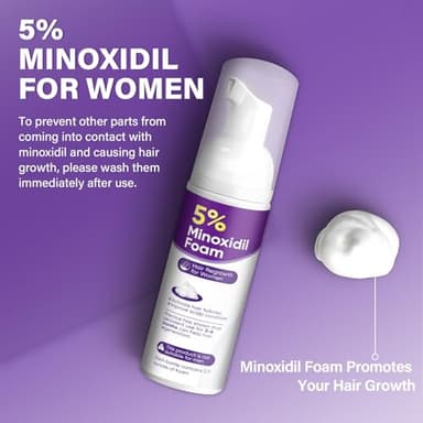5% Minoxidil Foam for Women Hair Growth Foam Suitable for Hair Thinning Receding Hairline and Hair Loss - Image 2