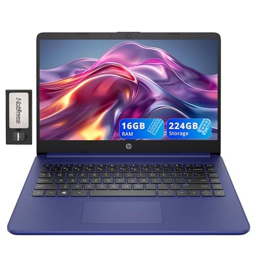 HP Stream 14" Micro-Edge HD Laptop, Intel Celeron N4020, 16GB RAM, 224GB Storage (64GB eMMC & 160GB Docking Station Set), 1 Year Office 365, Webcam, Wi-Fi 5, Bluetooth, Windows 11, Blue - Image 1