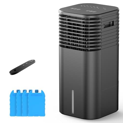 24" Windowless Portable Air Conditioner, 15H Timer & 120°Oscillation, 3-IN-1 Portable AC Unit with Remote, 2-Gal Tank, 3 Modes & 3 Speeds, Ultra-Quiet Ventless Swamp Cooler for Room Home Office, Black - Image 1