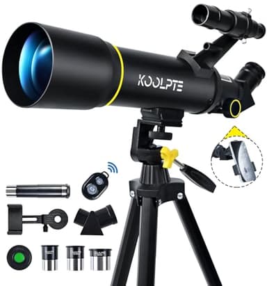 Telescope, 70mm Aperture 400mm AZ Mount Astronomical Refracting Telescopes (20x-200x) for Kids & Adults, Portable Travel with Tripod Phone Adapter, Remote Control, Easy to Use, Black - Image 1