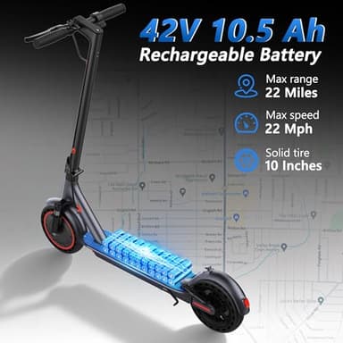 Electric Scooter for Adults, 8.5"/10" Tires, 19/22Mph, 350W/500W Motor, 21-28 Miles Range, Folding E-Scooter with Dual Suspension,APP(V1/SPRO/MAX/PRO) - Image 3