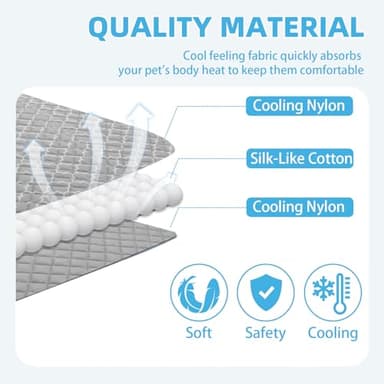 PUPTECK Dog Cooling Mat Pad for Medium Large Dogs, Cooling Blanket for Kennels Crate Floor, Dog Cat Summer Sleeping Bed Outside, Washable & Portable, Large 28"x40" - Image 3