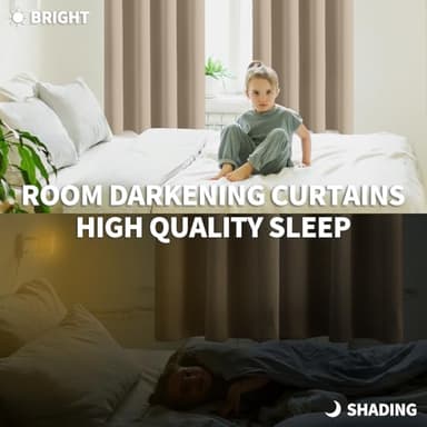 BGment Blackout Curtains - Grommet Thermal Insulated Room Darkening Bedroom and Living Room Curtains, Set of 2 Panels (52 x 54 Inch, Sand) - Image 4
