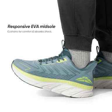 ALLSWIFIT Men's Slip On Walking Shoes Running Comfortable Tennis Breathable Non Slip Athletic Gym Workout Cross Training Fashion Sneakers,Size 11,Blue Green,SARR034M - Image 2