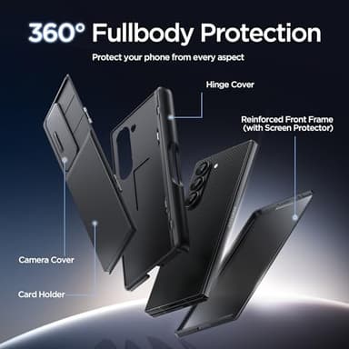TONGATE Wallet for Z Fold 7 Case with Privacy Screen Protector, [4-Card Holder][Anti Spy] Built-in Large Stand & Slide Camera Cover Z7 Shockproof Phone Case for Samsung Galaxy Z Fold 7, Dark Black - Image 8