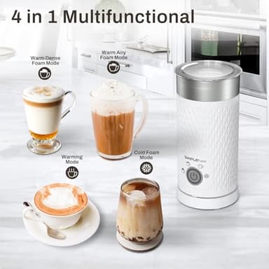 SIMPLETASTE Milk Frother, 4-in-1 Electric Milk Steamer, Automatic Warm and Cold Foam Maker and Milk Warmer for Latte, Cappuccinos, Macchiato - Image 3