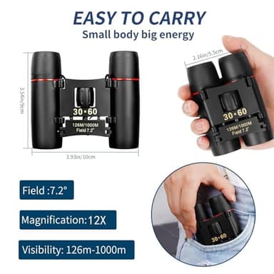 Compact Binoculars for Adults and Kids, HD Mini Portable Outdoor Binoculars Children, Pocket Lightweight Folding for Bird Watching, Hunting, Concert, Theater, Opera, Traveling, Tourism, Shows - Image 3