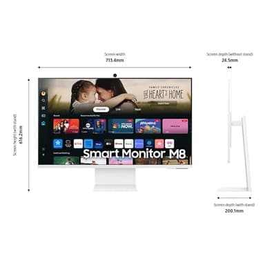 SAMSUNG 32-Inch M8 (M80D) Series 4K UHD Smart Monitor with Streaming TV, Speakers, HDR10+, AI Upscaling, USB-C, Ergonomic Stand, SlimFit Camera, Gaming Hub, LS32DM801UNXZA, 2024 - Image 4