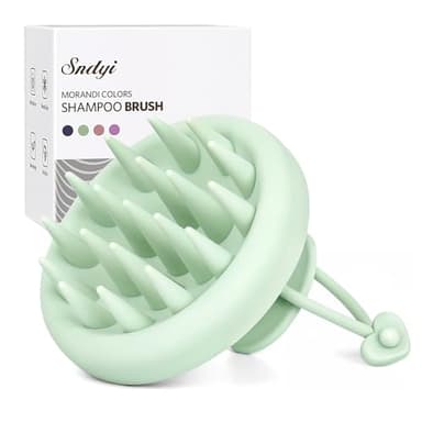 Sndyi Silicone Scalp Massager Shampoo Brush, Hair Scrubber with Soft Silicone Bristles, Scalp Scrubber/Exfoliator for Dandruff Removal, Wet Dry Scalp Brush for Hair Growth & Scalp Care, Mint Green - Image 1