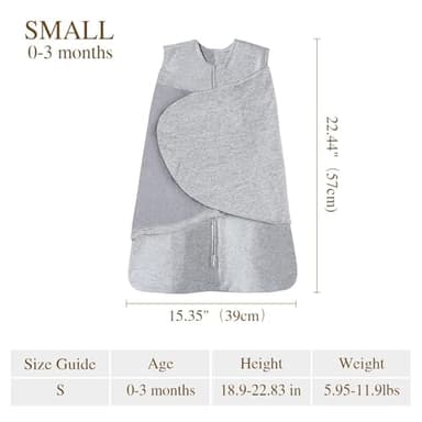 Ftikvo Swaddle-Blanket Baby Girl & Boy Swaddles Newborn Infant Transition 100% Cotton Wrap Blankets, 3-Way Adjustable Wearable Blanket, TOG 1.0 (Gray Stripes, 0-3 Month) - Image 2