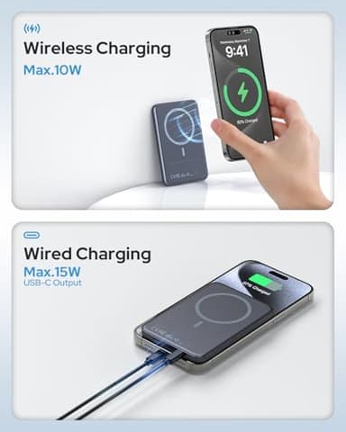 for Magsafe Portable Charger Power Bank,5000mAh Slim Wireless Magnetic Power Bank with USB C Fast Charging,Travel Essential for Magsafe Battery Pack Compatible with iPhone 17/16/15/14/13/12 Series - Image 5