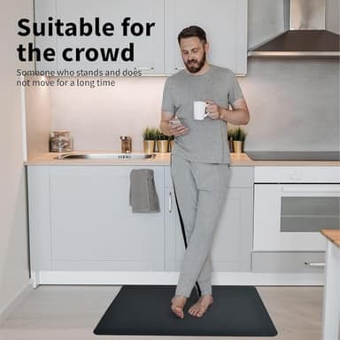 Art3d Anti Fatigue Mat - 1/2 Inch Cushioned Kitchen Mats - Comfort & Non Slip Cushion for Standing Desk, Office or Garage Floor (17.3"x28", Majolica Blue) - Image 4