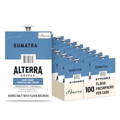 Flavia Alterra Sumatra Freshpacks works only with Flavia Brewers, Dark Roast (Case of 100) - Image 1