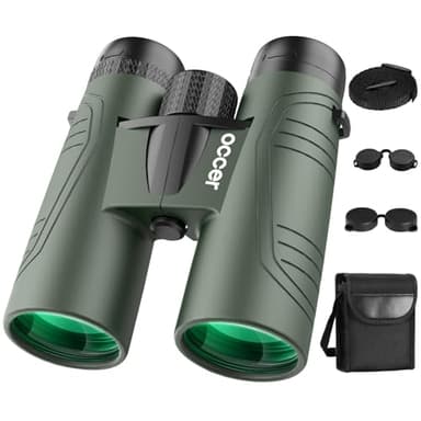 15x42 Binoculars for Adults High Powered - Occer HD Lightweight Travel Hunting Binoculars with Clear Low Light Vision for Bird Watching, Whale Watching, Camping -Green - Image 1