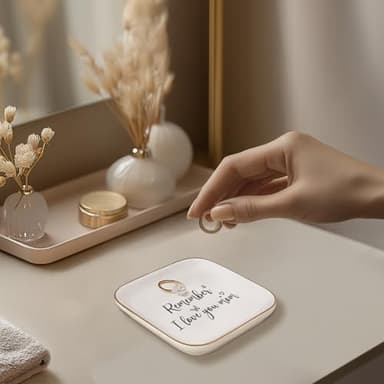 Funnywish Birthday Gifts for Mom – Jewelry Tray with Heartfelt Message, Thoughtful Mother's Day Gifts for Mom, Moms Birthday Gift Ideas,Trinket Jewelry Dish for Rings and Jewelry，Mother In Law Gifts - Image 6