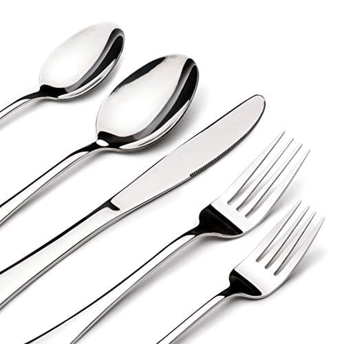 Silverware Set for 8, 40 Piece Heavy Duty Stainless Steel Flatware Utensils Cutlery Set Including Steak Knife Fork and Spoon, Dishwasher Safe, Gift Package for Wedding Housewarming - Image 1