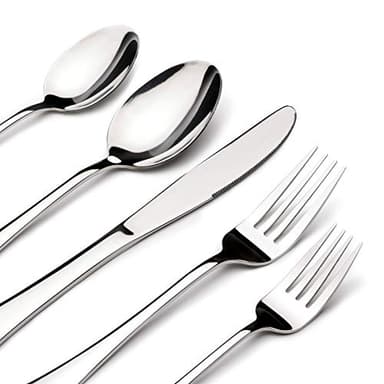 Silverware Set for 8, 40 Piece Heavy Duty Stainless Steel Flatware Utensils Cutlery Set Including Steak Knife Fork and Spoon, Dishwasher Safe, Gift Package for Wedding Housewarming - Image 1