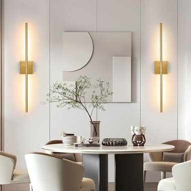 Morauroral Gold Battery Operated Wall Sconces, Dimmable Wall Sconces with Remote Control, Rechargeable Sconces Wall Lighting, 24″ LED Wireless Wall Lights for Bedroom, Living Room, Bathroom, Hallways - Image 9