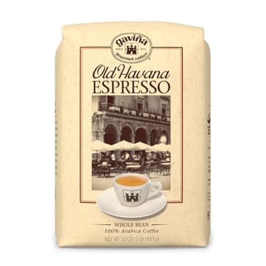 Gaviña Old Havana Espresso Whole Bean Coffee – Medium-Dark Roast, 100% Arabica, Nutty and Sweet Flavor, Great for Espresso Machines and Moka Pots, 32 oz Bag - Image 1