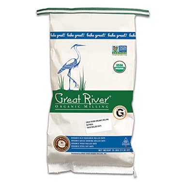 Great River Organic Milling Organic Extra Thick Rolled Oats | Whole Grain, Non-GMO, Kosher Certified | Hearty Texture for Oatmeal, Granola, Cookies, Baked Goods & Breakfast Recipes | 25 Lb (Pack of 1) - Image 1
