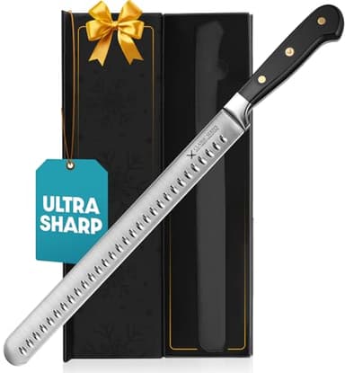 Brisket Slicing Knife – 12" Brisket Knife, BBQ, Grilling Gifts For Men – Razor Sharp German Steel, Full Tang, Ergonomic Handle - Image 1