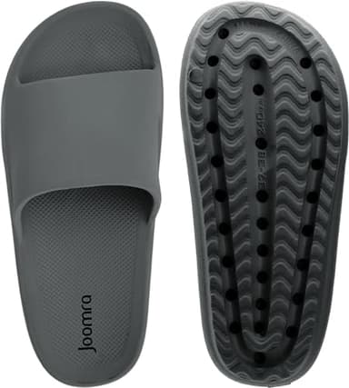 Joomra Pillow Slippers for Women With Arch Support Mens Rubber Foam House Rubber Bath Bathroom Home Platform Orthopedic Sandals Cloud Cushion Slides for Female Male Sandles Deep Grey 39-40 - Image 5