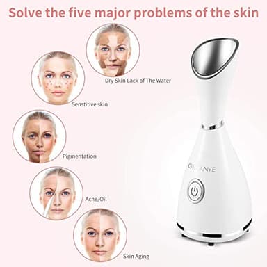 GETANYE Nano Ionic Face Steamer - 10X Penetration for Facial, Unclogs Pores, Moisturizing Spa Humidifier with Free Blackhead Remover Kit, Hair Band, Face Brush - Image 3