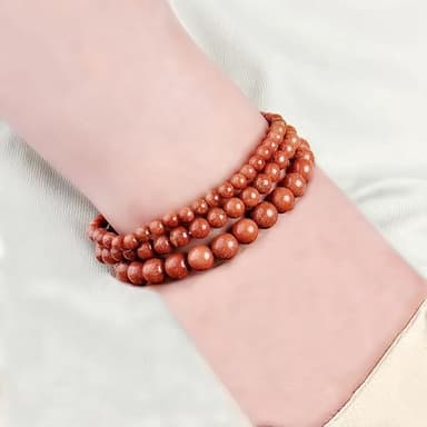 3 PCS Healing Crystal Gold Sandstone Bracelets for Women Men 8mm 6mm 4mm Natural Stone Beaded Stretch Bracelet Jewelry Gifts (T6-Gold Sandstone) - Image 5